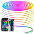 Neon Rope Lights RGB LED Flexible Strip with App & Remote Control, Music Sync, Cuttable, 24V Safe