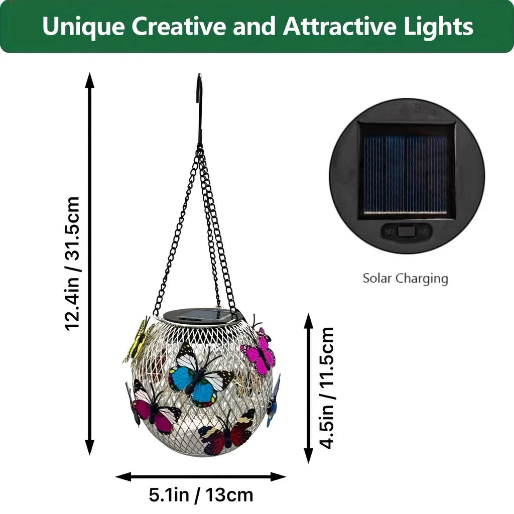 Butterfly Mesh Solar Hanging Lantern