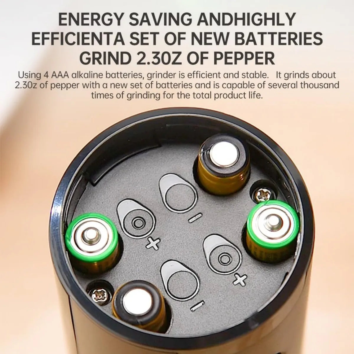 Electric Pepper Salt Grinders Set of 2