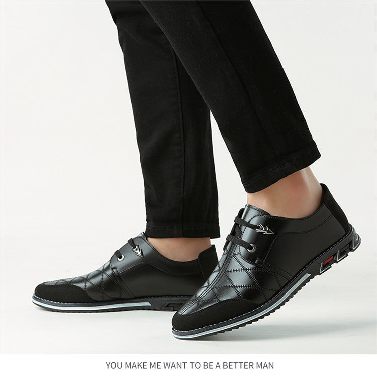 Men's Casual Soft Sole Slip-On Leather Shoes – Korean British Style
