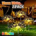 Solar Garden Lights 2-Pack Firework Stakes with 120-840 LEDs, 8 Modes and Touch Dimming for Lawn Decor