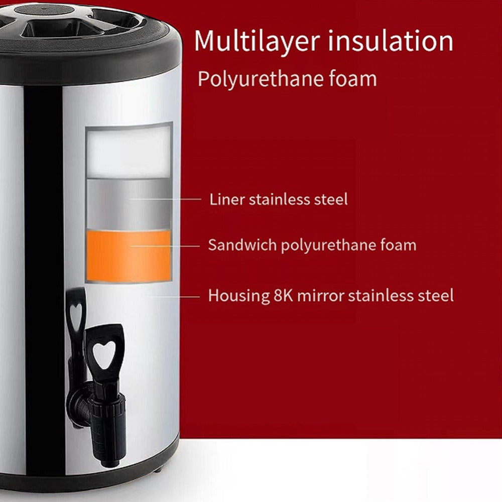 Beverage Dispenser with Spigot Insulated Drink Bucket for Hot Cold Coffee Tea Juice Water Party Catering Drink Container 6L