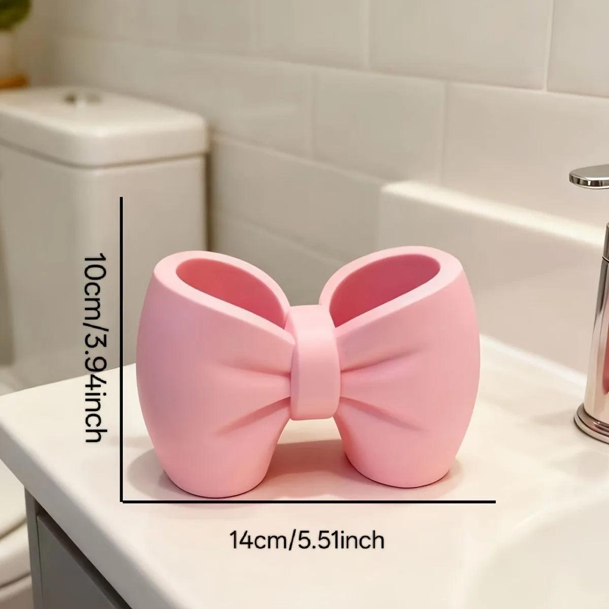 Dual Slot Bowknot Desktop Storage Holder