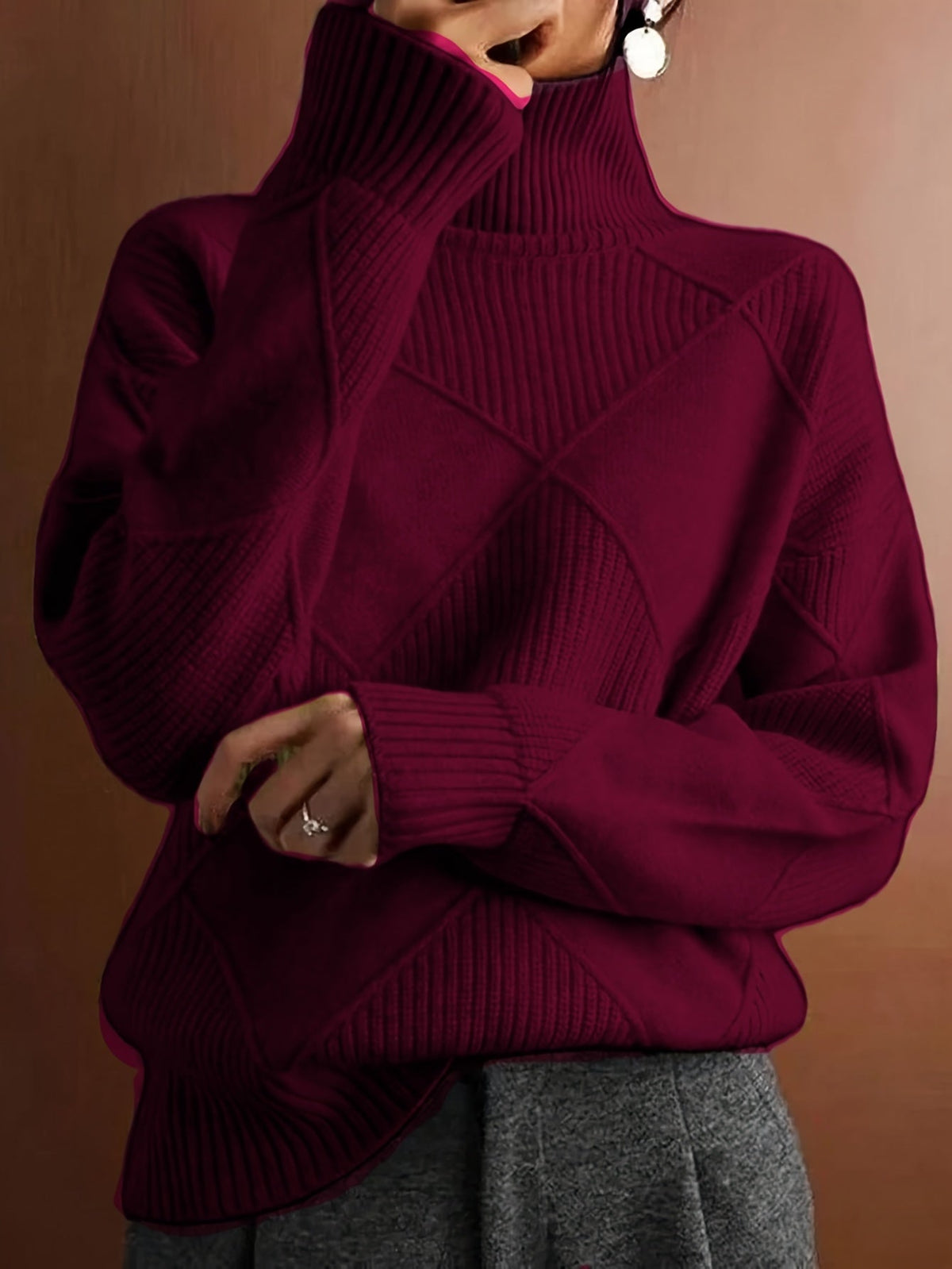 Freya | Strukturierter Rollkragenpullover