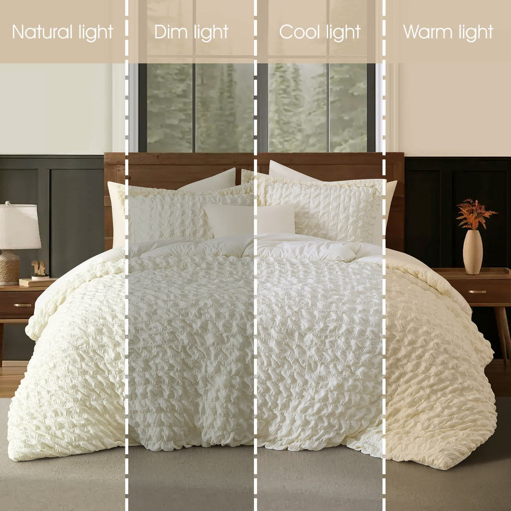 Nanshing Dolton Seersucker Microfiber Stiching 3 Piece Comforter Set