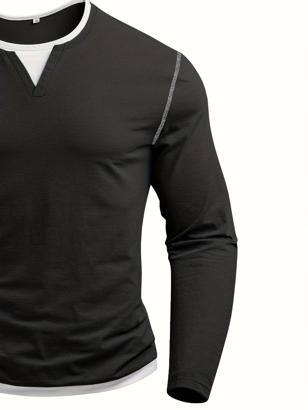 Beckett | Contrast-Stitch Notch-Neck Henley Shirt