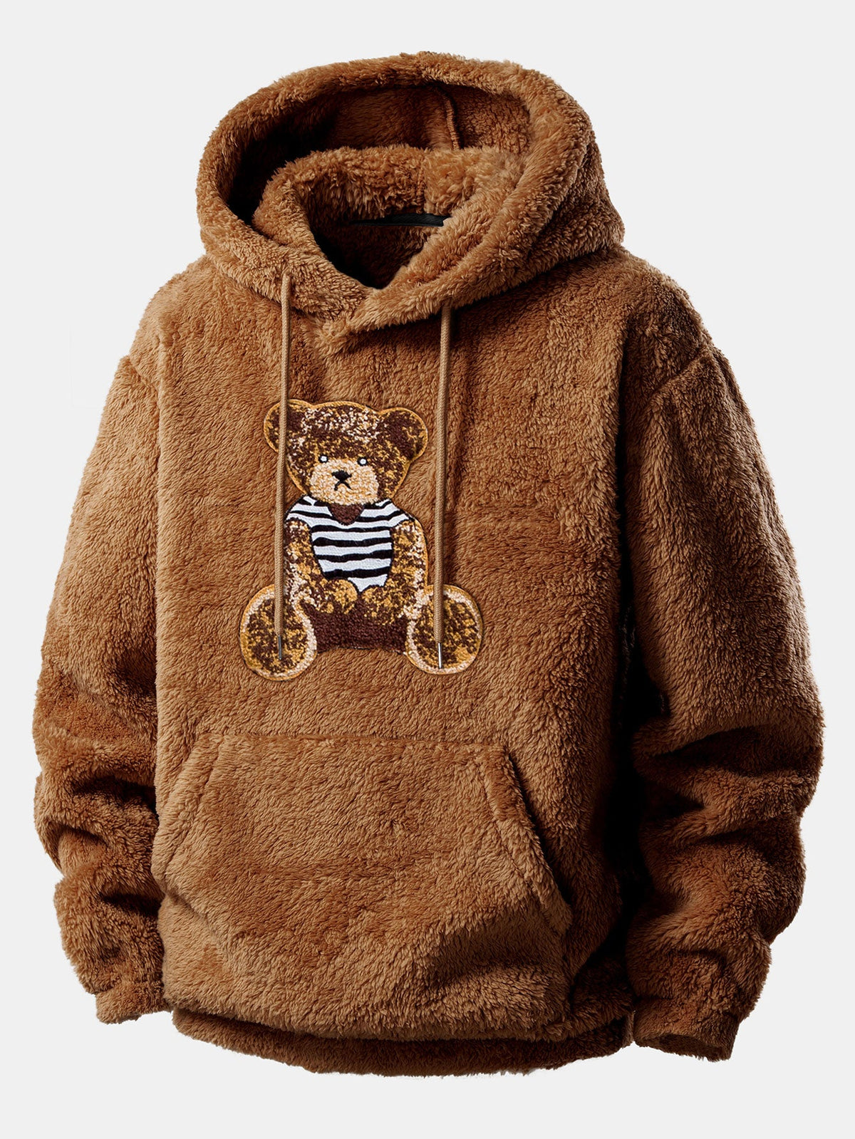 3 Pieces Bear Embroidered Patch Teddy Hoodie