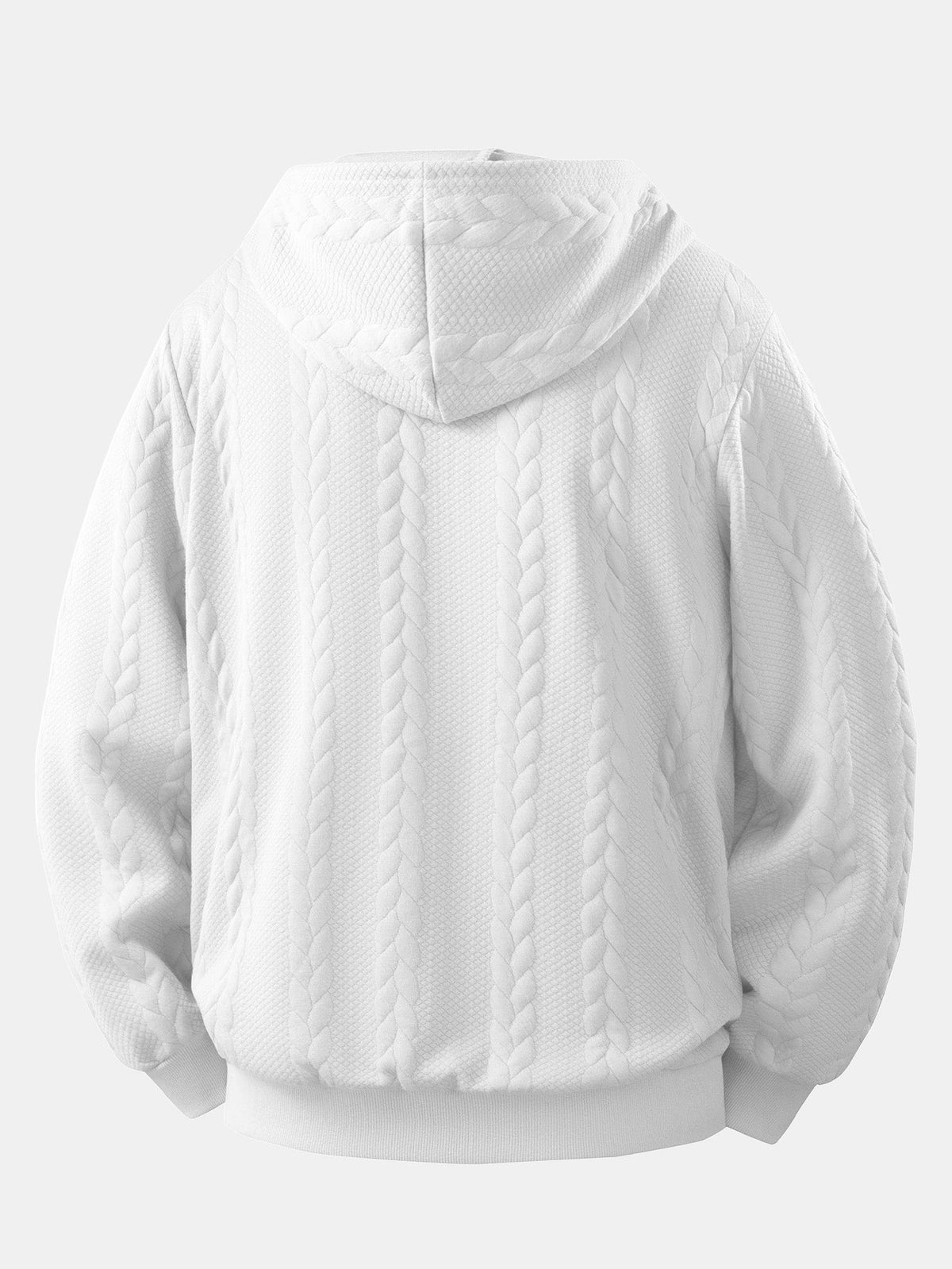 Cable Jacquard Zip-Up Hooded Jacket