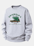 Car Christmas Tree Print Relax Fit Sweatshirt