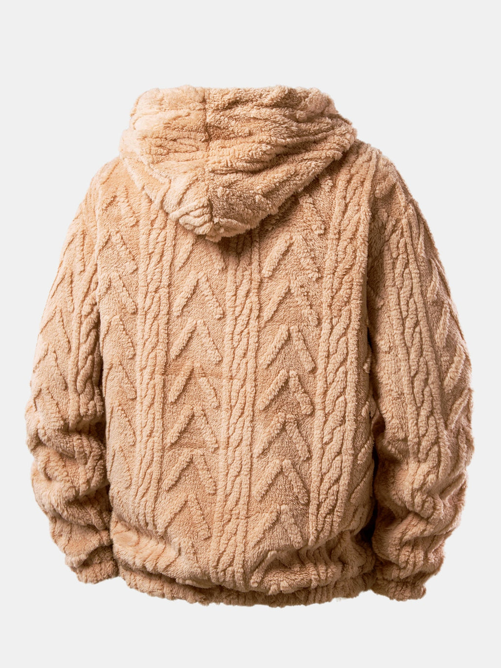 Geometric Jacquard Teddy Hoodie
