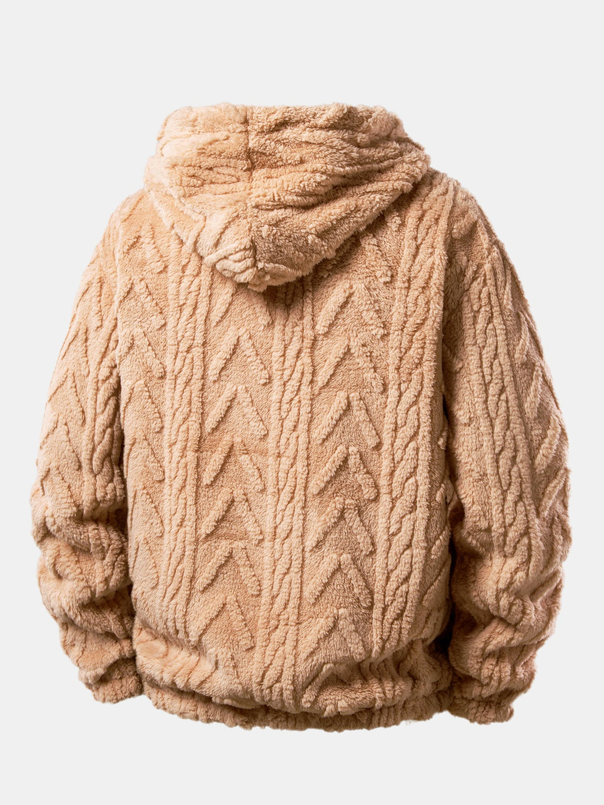 Geometric Jacquard Teddy Hoodie