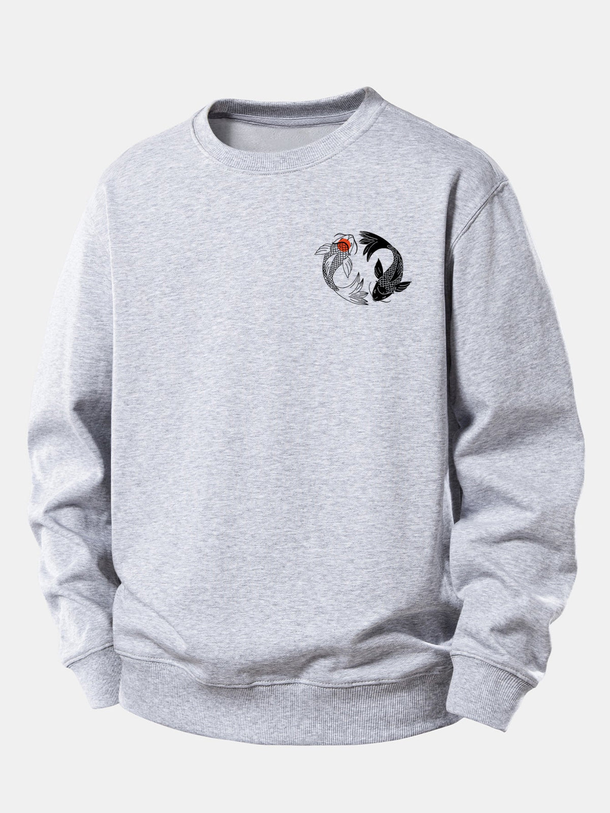 Japanese Koi Print Relax Fit Sweatshirt