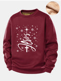 Christmas Jesus Print Teddy Fleece Lined Sweatshirt