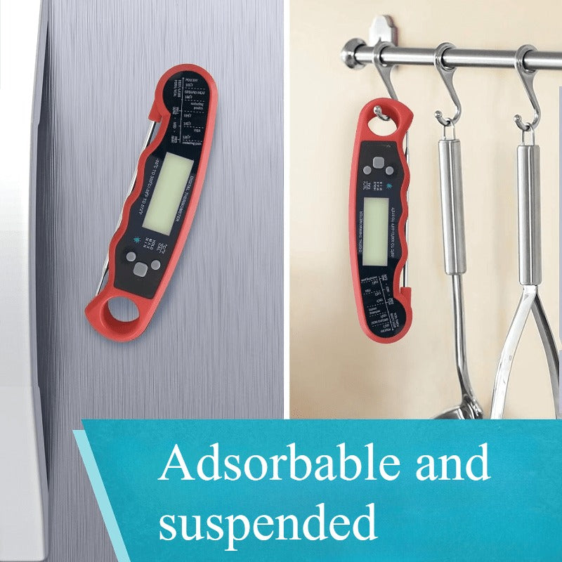 Digital Food Thermometer in a Folding Design with a Backlit Display and a Calibration Mode