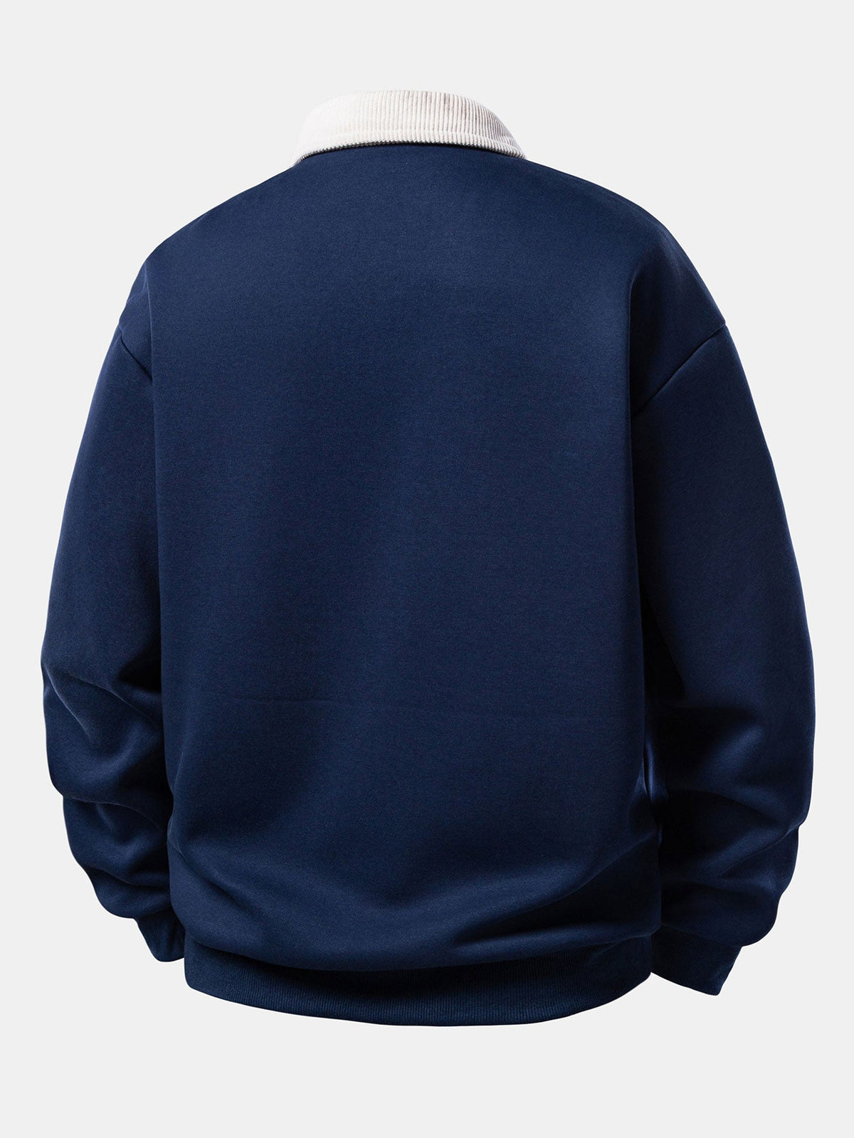 Relax Fit Brooklyn Print Contrast Corduroy Polo Collar Sweatshirt