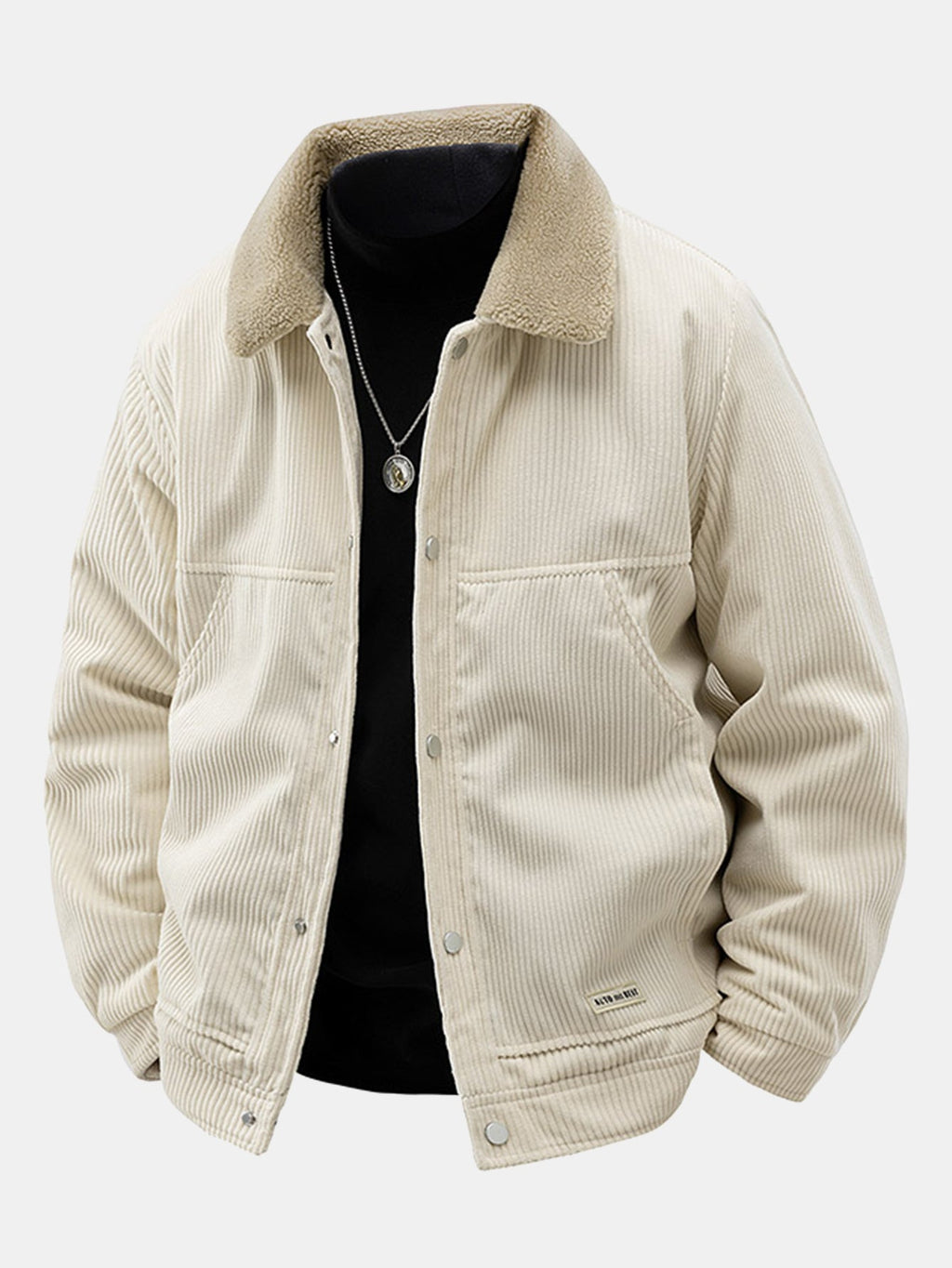 Teddy Lined Corduroy Button Up Jacket