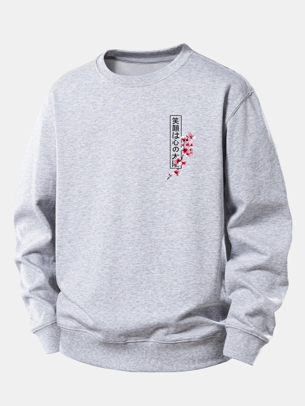 Japanese Samurai Katana Koi Fish Sakura Print Relax Fit Sweatshirt