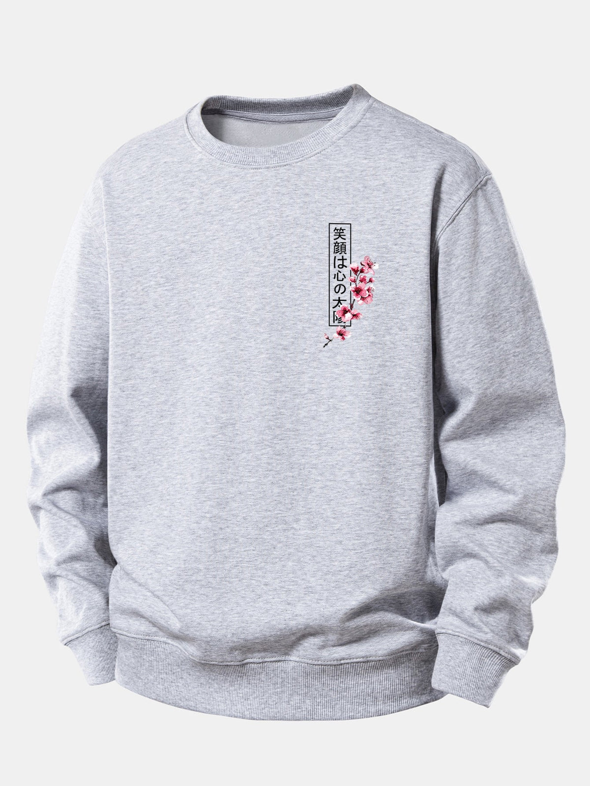 Japanese Samurai Katana Koi Fish Sakura Print Relax Fit Sweatshirt