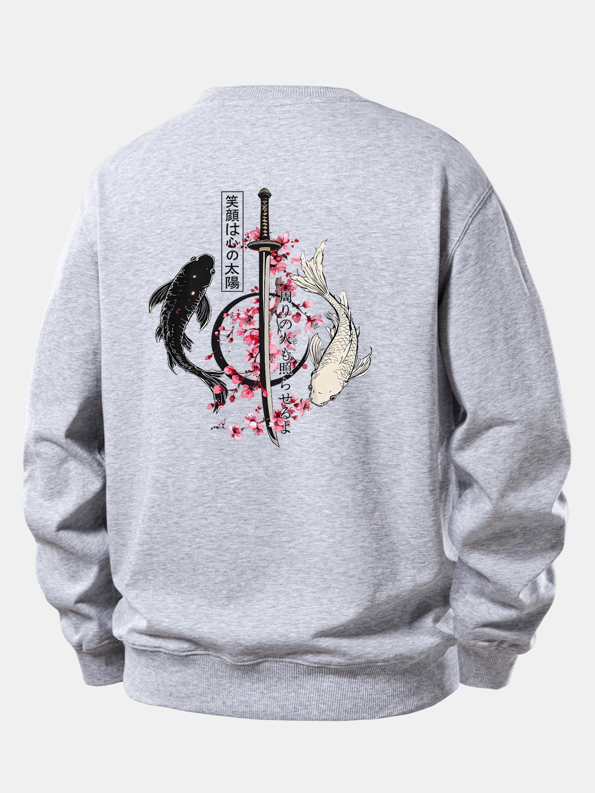 Japanese Cherry Blossoms Print Relax Fit Sweatshirt