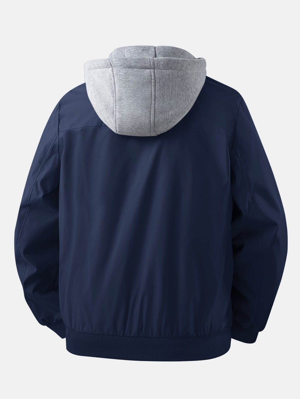Detachable Hood Zip-Up Bomber Jacket