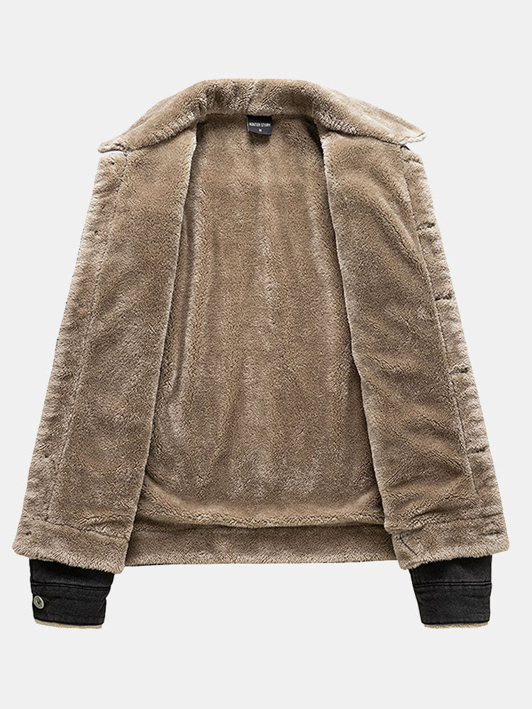 Regular Fit Faux Fur Lined Denim Jacket