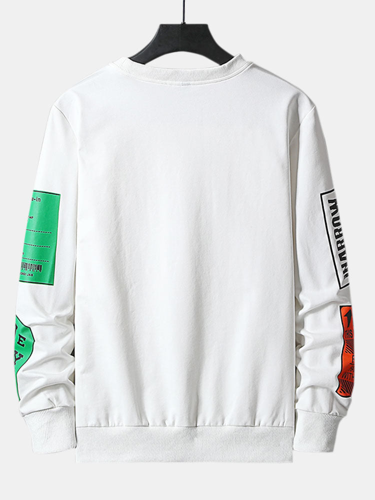 Slogan Label Print Sweatshirt