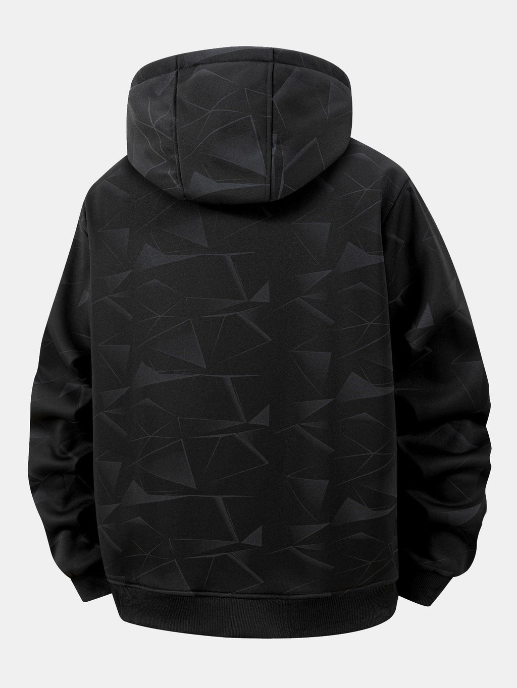 Kapuzenjacke mit Reißverschluss, Teddyfutter und geometrischem Muster