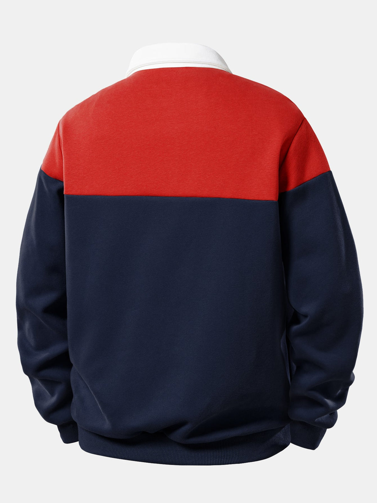 Contrast Polo Collar Sweatshirt