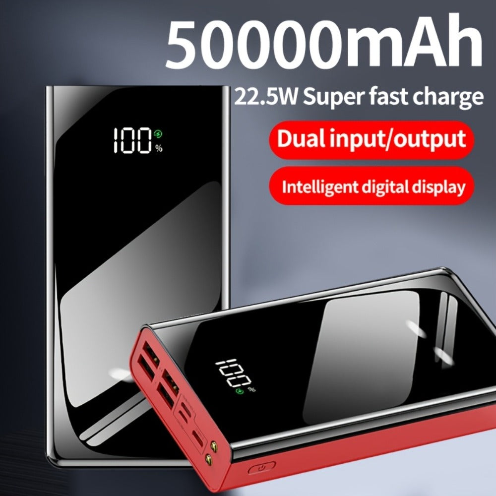 Power Bank 50000mAh 22.5W with Dual Input and Output Ports, Digital Display and LED Flashlight