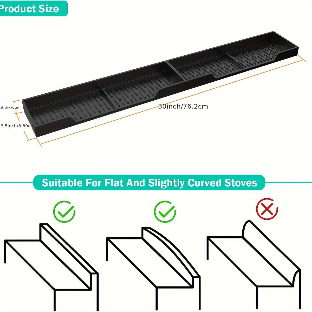 Silicone Stove Organizer Rack with Suction Cups, Heat-Resistant, Spice Holder for Kitchen Countertop