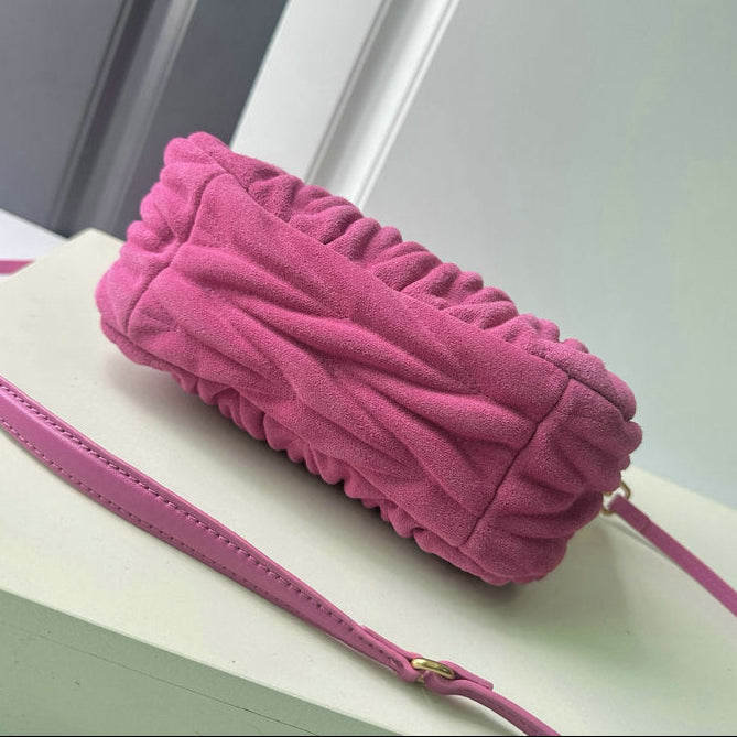 Miu Miu Wander Matelassé Mini Hobo Bag — Hot Pink