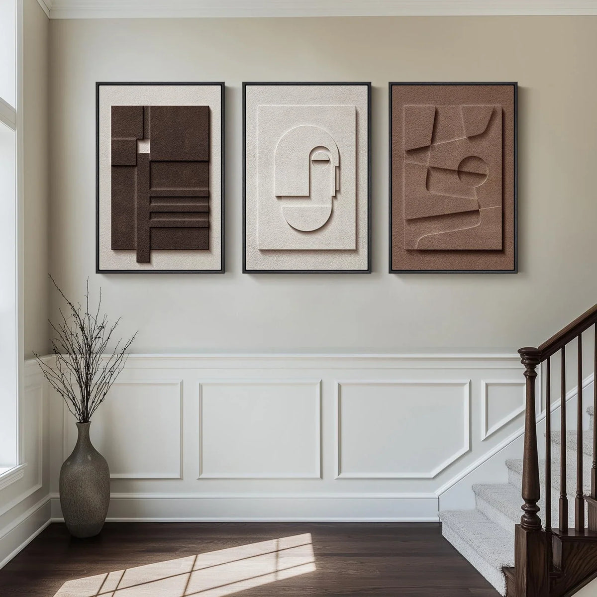 3Pcs Abstract Face Canvas Wall Decor（No Frame）