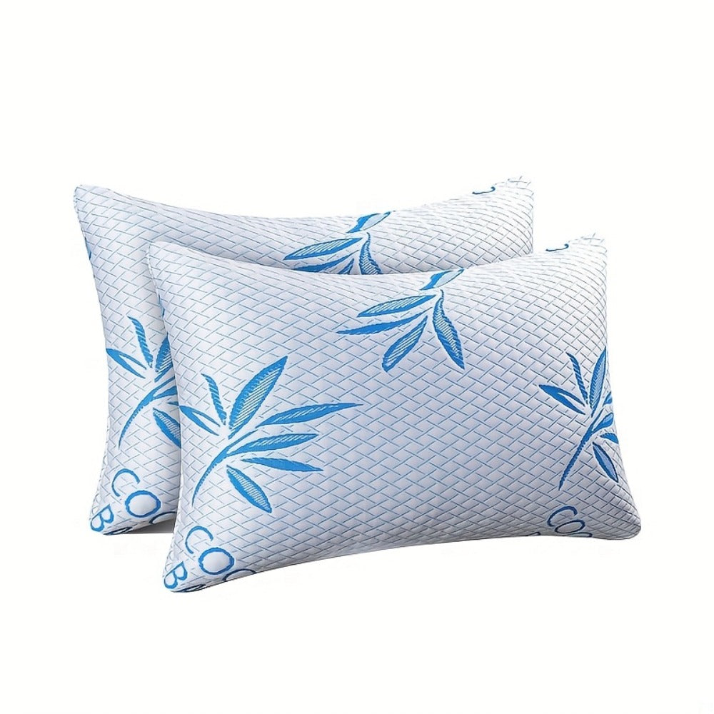 Bed Pillow in Standard, Queen or King Size with Bamboo-Labeled Cover and Single, 2- or 4-Piece Options