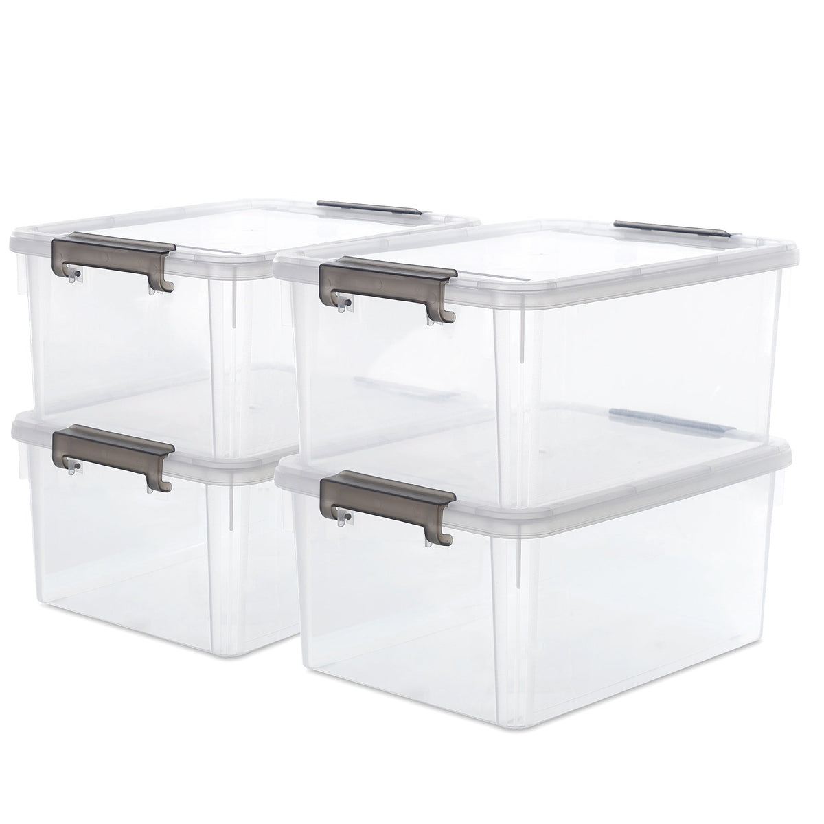 Plastic Storage Bins with Lids 4 Pack 17 Quart Stackable Clear Storage Containers for Home Cooking, Dining and Outdoor Meals