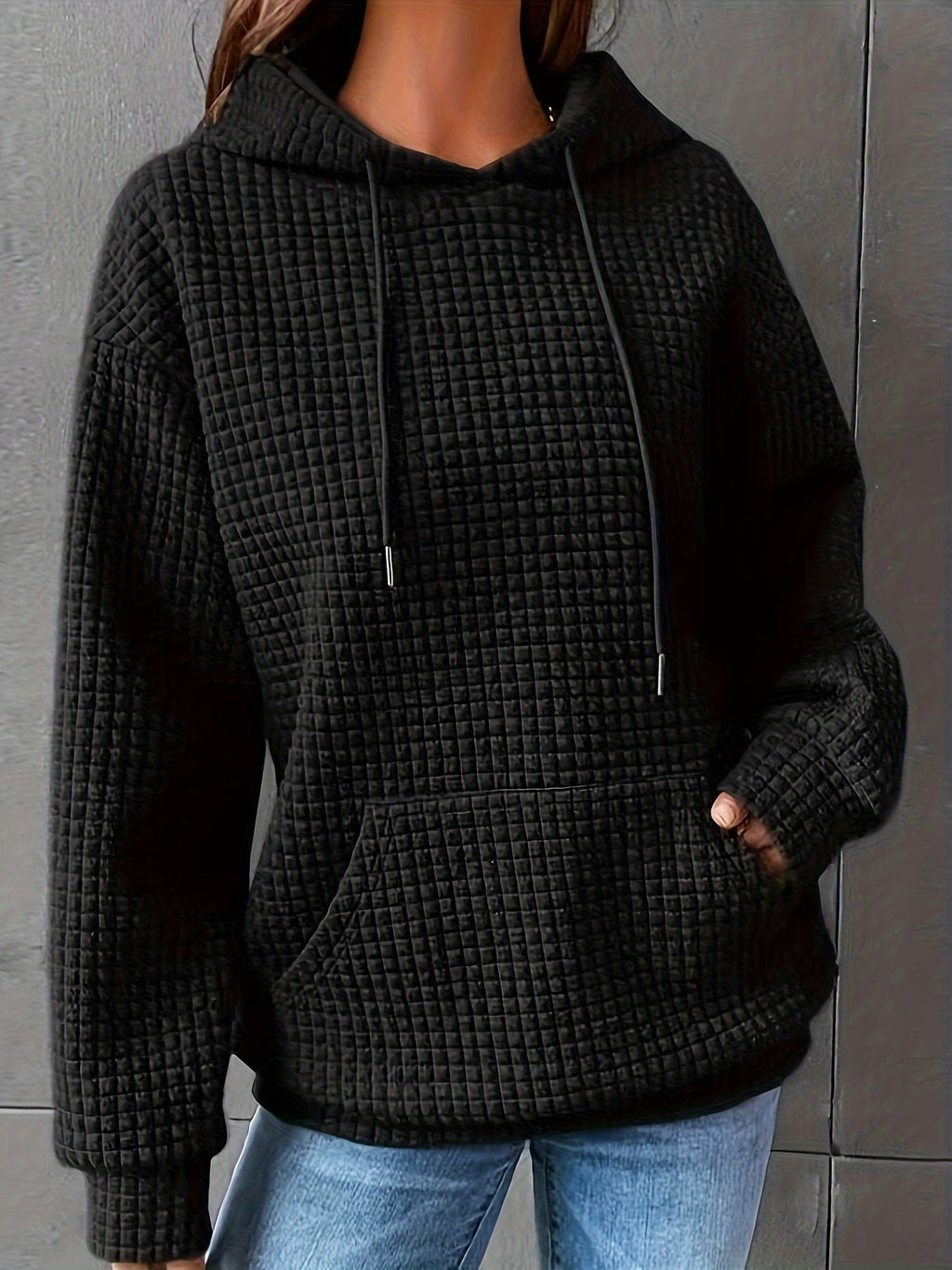 Rosaline | Textured Relaxed Hoodie