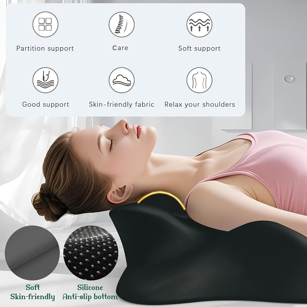 Wedge Pillow for Stomach Sleepers - Memory Foam Support for Cervical, Lumbar & Leg Elevation, Breathable Cover