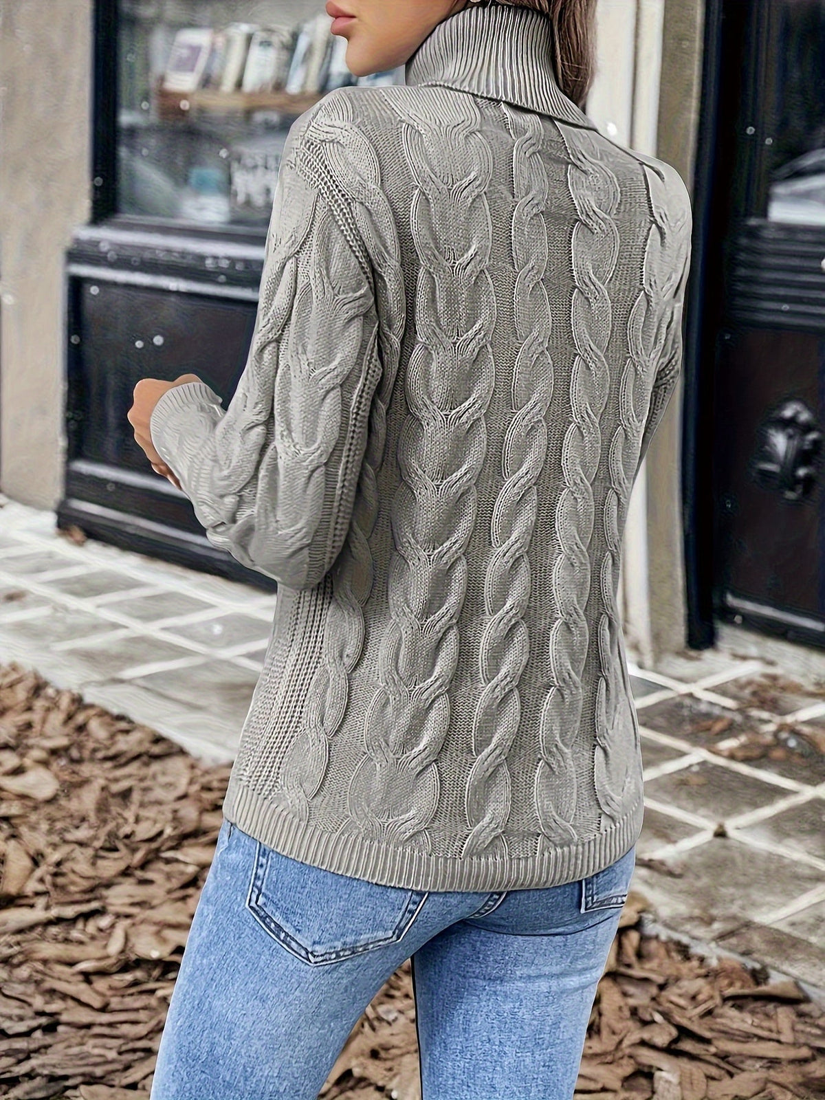 Naomi | Zopfstrickpullover mit Rollkragen