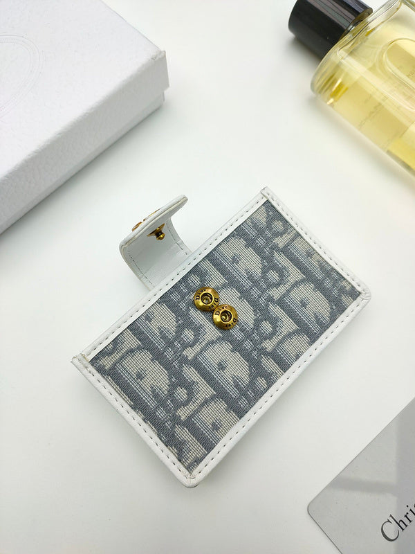 Christian Dior 30 Montaigne Card Holder – Oblique Jacquard Blue White