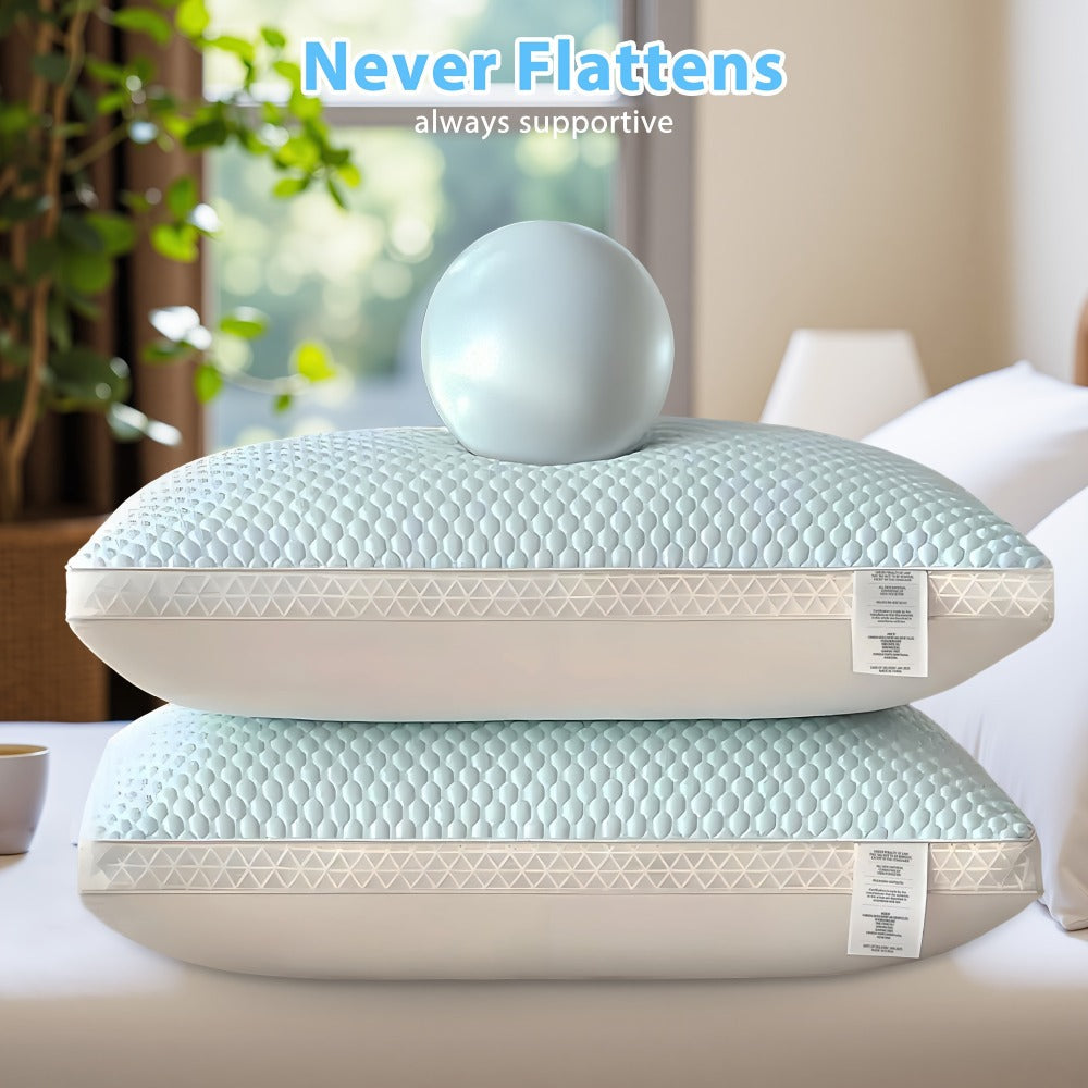 Bed Pillow Set of 2 Queen-Size Blue or Gray Pillows with 29 x 18.9-Inch Profile and Washable Cover
