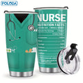 Insulated Tumbler 20oz Nurse Graphic Stainless Steel Vacuum Travel Mug in Four Color Options