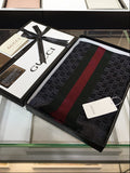 Gucci GG Monogram Web Stripe Scarf – Navy