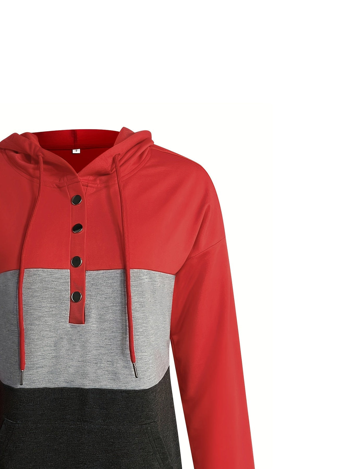 Tamsin | Kapuzenpullover mit Colour-Block-Knopfleiste