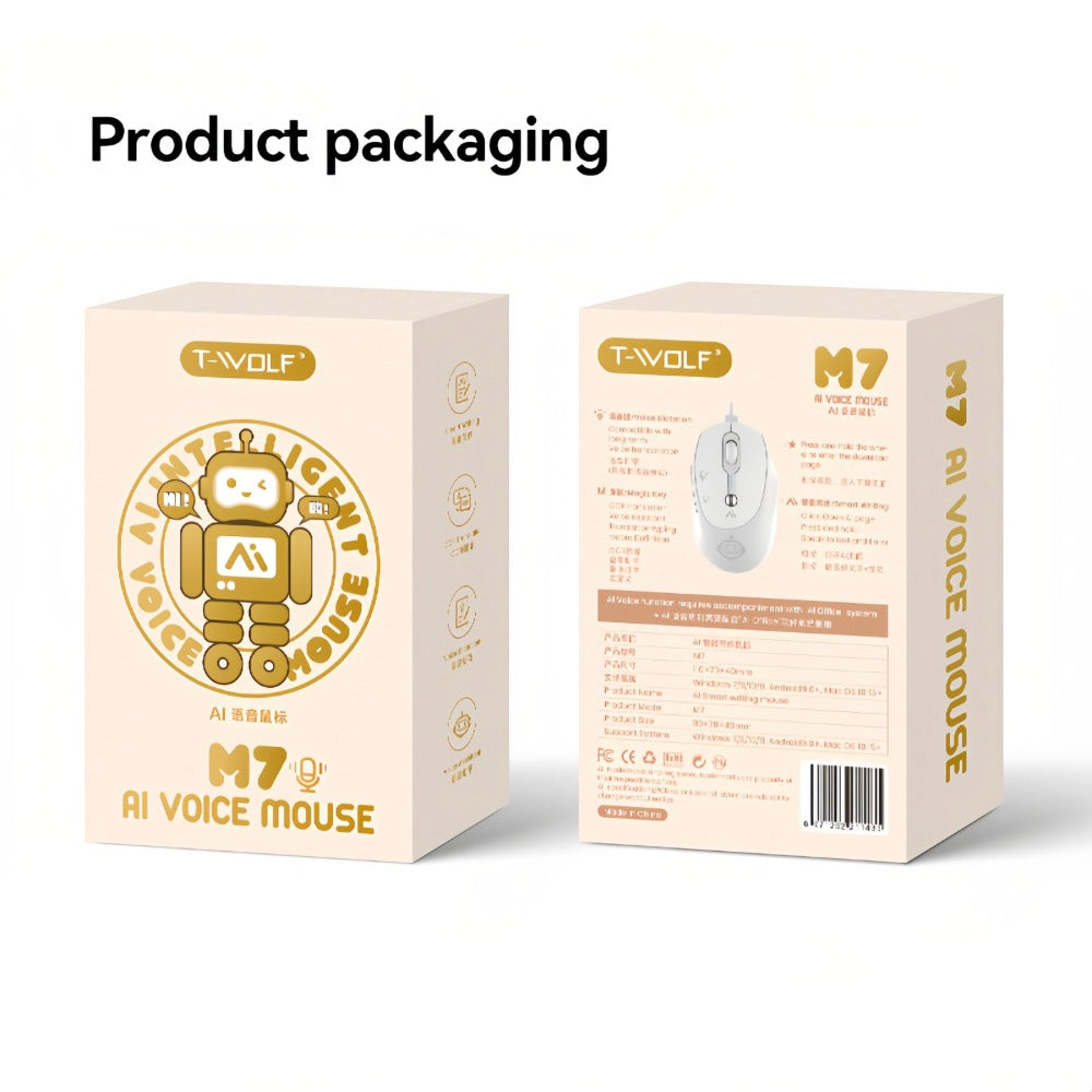 AI Wireless Mouse Voice to Text Real-Time Translation PPT Creation T-WOLF Silent Rechargeable for an Everyday Personal Care Routine