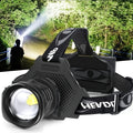 XHP70 Rechargeable Zoom Headlamp with 1700-Lumen Label, 6000mAh Battery and Three Beam Modes