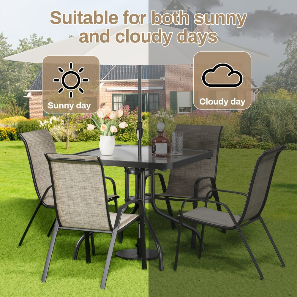 5-Piece Patio Dining Set with Stackable Design for Practical Everyday Home Use