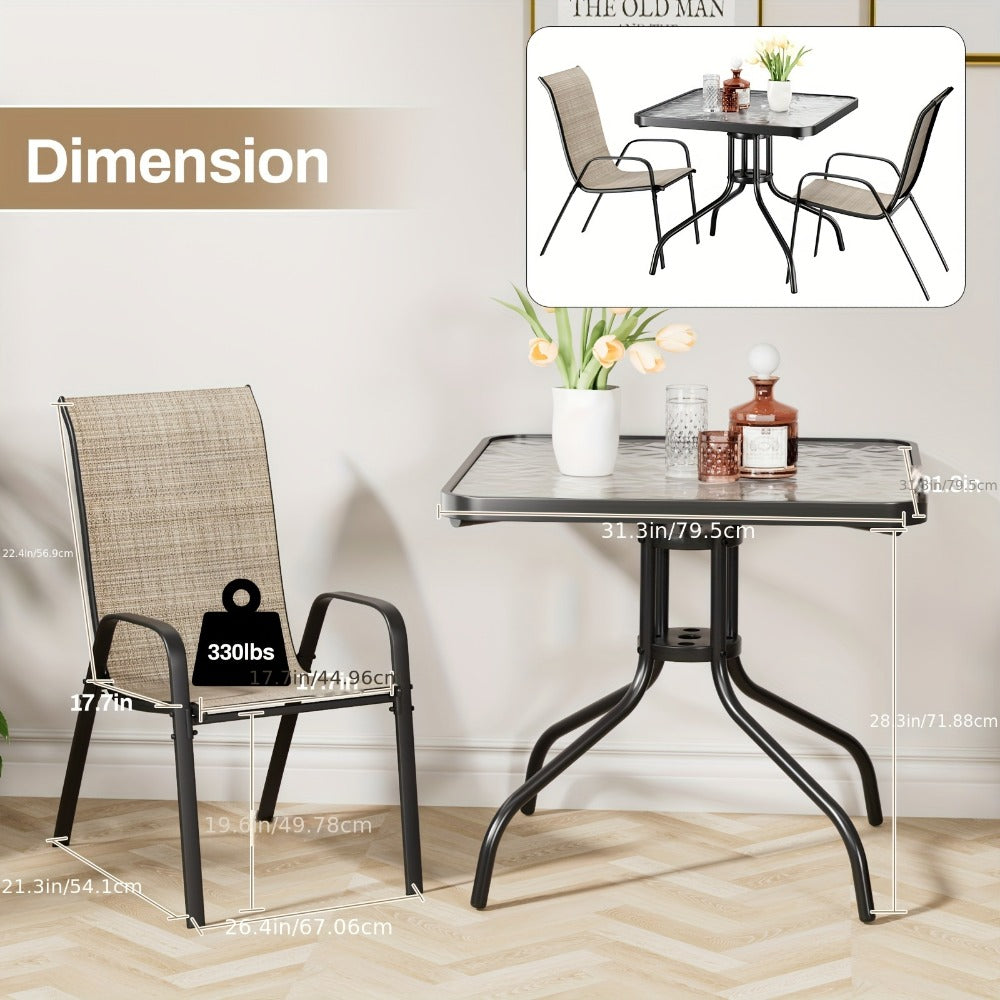 5-Piece Patio Dining Set with Stackable Design for Practical Everyday Home Use
