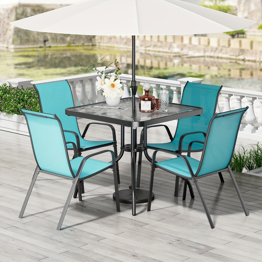 5-Piece Patio Dining Set with Stackable Design for Practical Everyday Home Use