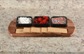 Kalmar Home Charcuterie / Serving Tray with 3 Black Square Ceramic Bowls