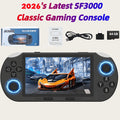 Handheld Game Console SF3000 Black Console with 4.5-Inch IPS Screen, 854x480, 64GB Options, 3000mAh Battery, Classic gaming console format