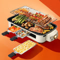 Indoor Electric Smokeless Grill 1500W, Raclette Table Grill with 3 Mini Pans, 16x9" Non-Stick Detachable Plate